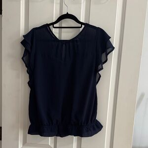 Elegant Navy Blue Women's Top